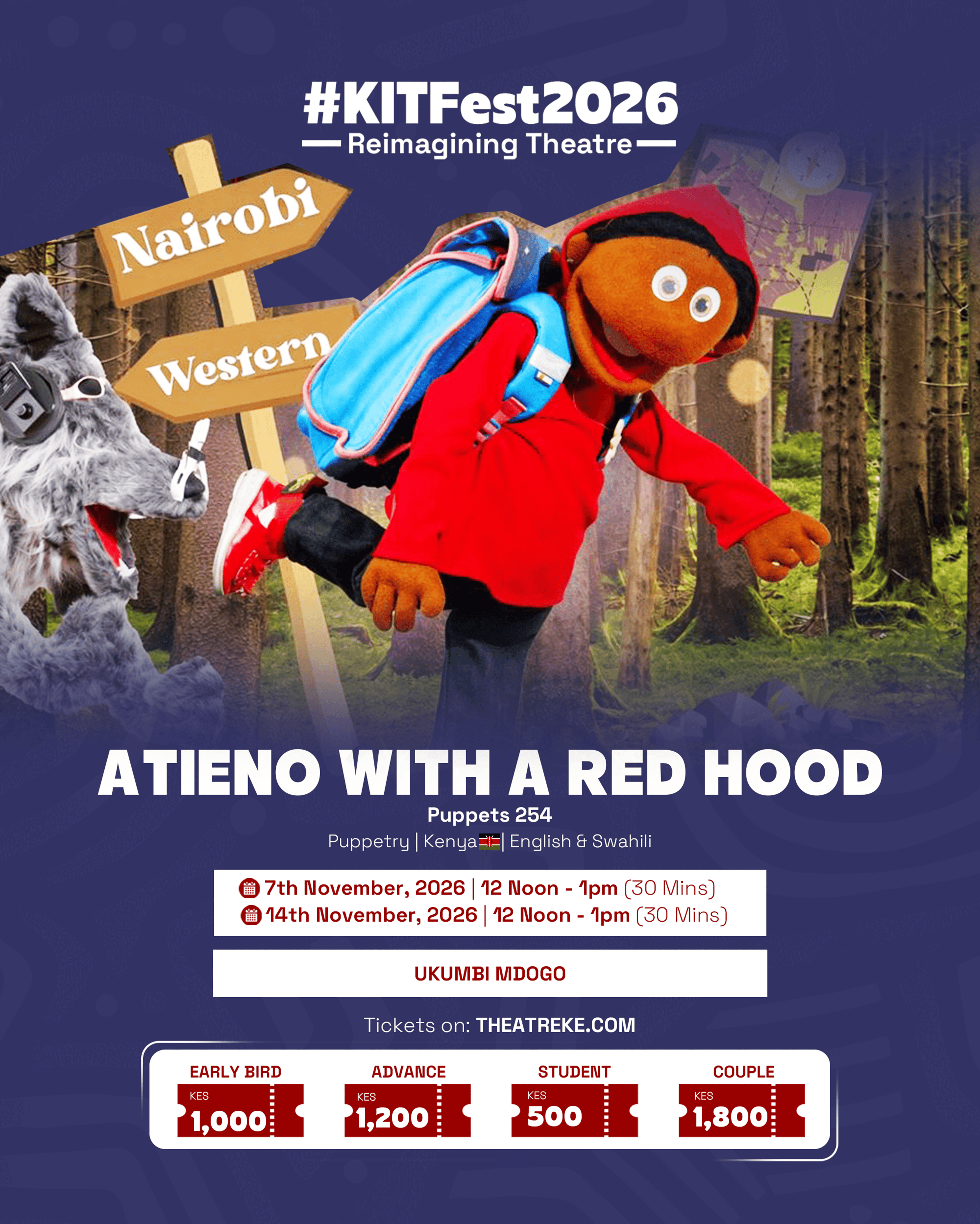 Atieno with a Red hood.